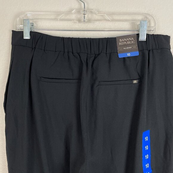 NEW Banana Republic Womens Size 10 Black Ankle Pull On Dress Pants Trousers - Picture 8 of 10